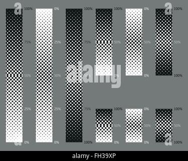 Dotted, seamless and precise gradient background patterns Stock Vector