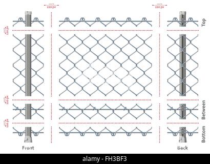 Highly detailed prison or refugee camp fence Stock Vector
