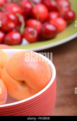 Summer Fruits, cherries, apricots Stock Photo - Alamy