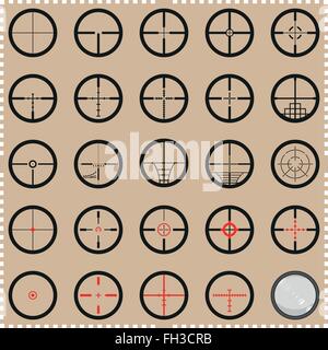 Collection of crosshairs Stock Vector