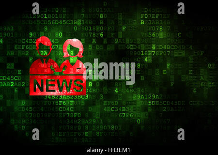 News concept: Anchorman on digital background Stock Photo