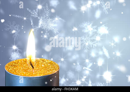 Composite image of snow falling Stock Photo