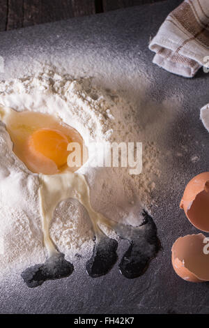 Flour and eggs Stock Photo