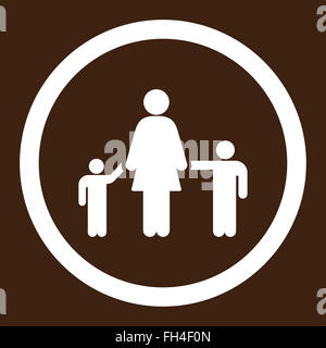 Mother And Children Rounded Vector Icon Stock Photo