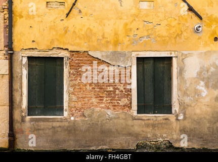 Typical windows and walls in Venice with copy space Stock Photo