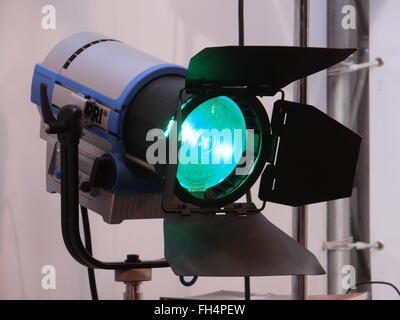 Green light at BVE (Broadcast and Video Expo) 2016 in London Stock Photo