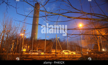 Didcot, Oxfordshire, UK. 23rd February 2016. One person is dead and a major incident has been declared following the collapse of a building at Didcot A Power Station. South Central Ambulance Service said it has sent its hazardous areas response team to the site, as well as three ambulances and the air ambulance. A spokesman said: 'We are describing it as a major incident.' Thames Valley Police confirmed officers were at the scene but have not released further details. Credit:  uknip/Alamy Live News Stock Photo