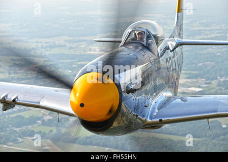 WWII North American P-51 Mustang Fighter Airplane Stock Photo