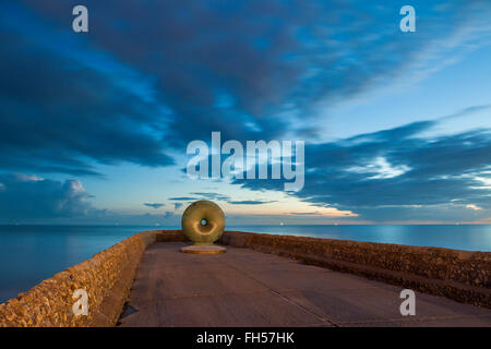 Winter evening on Brighton seafront, East Sussex, England. Stock Photo