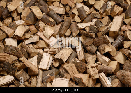 Abstract background of chopped wood logs Stock Photo