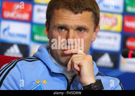 Dynamo Kiev manager Serhiy Rebrov during the UEFA Champions League ...