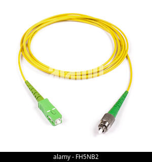 Fiber optic cable isolated on the white background Stock Photo