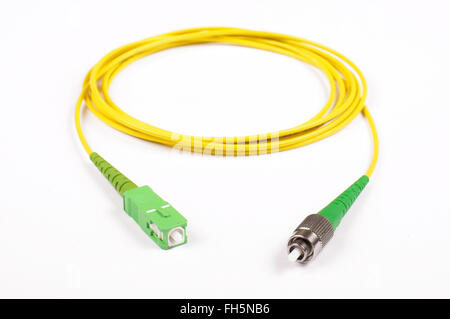 Fiber optic cable isolated on the white background Stock Photo
