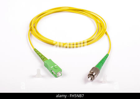 Fiber optic cable isolated on the white background Stock Photo