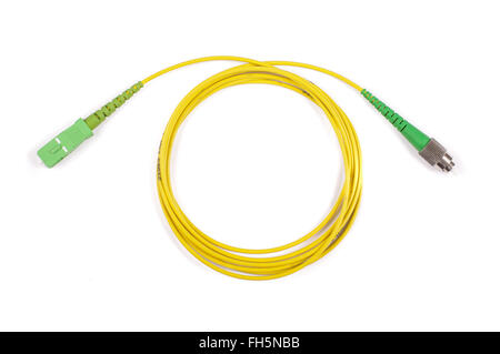 Fiber optic cable isolated on the white background Stock Photo