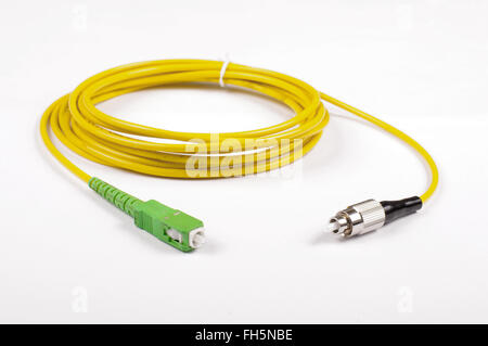 Fiber optic cable isolated on the white background Stock Photo