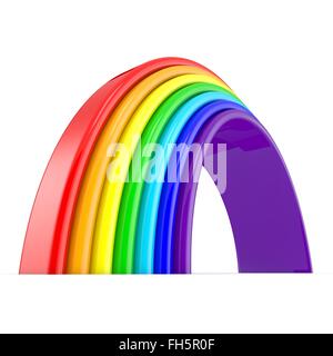 Rainbow. Side view. 3D render illustration isolated on white background Stock Photo