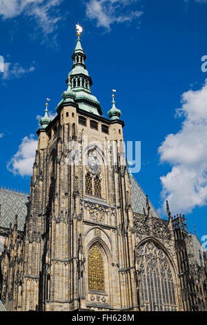 Close-up of St Vitus Cathedral, Prague, Czech Republic. Stock Photo