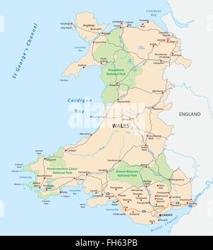 Road Map Of The North Coast Of Wales Showing Colwyn Bay, Conwy And 