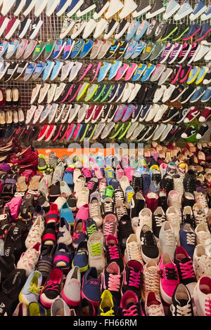 Colorful shoes on display at market in Dubai, United Arab Emirates ...