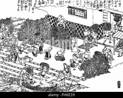 Japan merchants edo Black and White Stock Photos & Images