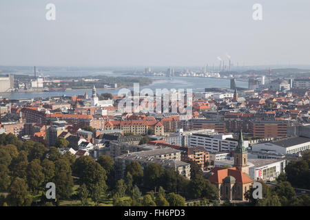 Photograph taken from the top of the Aalborg tower in Denmark. Stock Photo