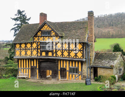The Gatehouse, viewed from South Tower at Stokesay Castle. In Stokesay, Ludlow, England.