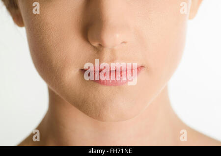 Close up of a beautiful young woman's lips Stock Photo