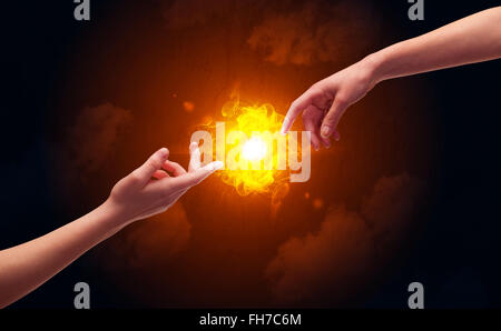 Arms reaching for the sun Stock Photo