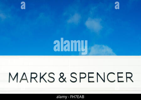 Marks and spencer store signage. Banbury, Oxfordshire, England Stock Photo