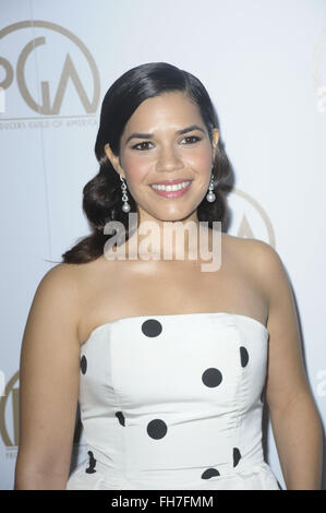 27th Annual Producers Guild Awards (PGA) - Arrivals  Featuring: America Ferrera Where: Los Angeles, California, United States When: 23 Jan 2016 Stock Photo