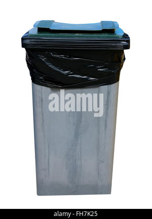 Gray recycling bin isolated on a white background. Stock Photo