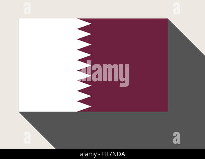 Qatar flag in flat web design style. Stock Photo