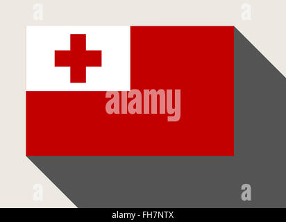 Tonga flag in flat web design style. Stock Photo