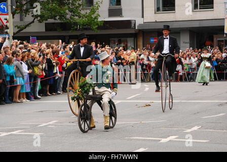 Actors at brewers parade at the start of 2015 Oktoberfest in Munich,Germany Stock Photo