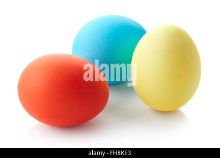 Colored easter eggs isolated on white background Stock Photo