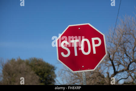 A stop sign in Texas Stock Photo