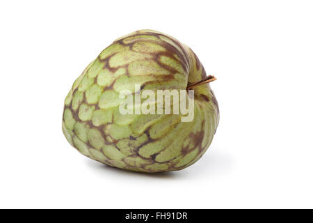 Whole single fresh Cherimoya fruit isolated on white background Stock Photo