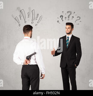 Ruthless business handshake Stock Photo