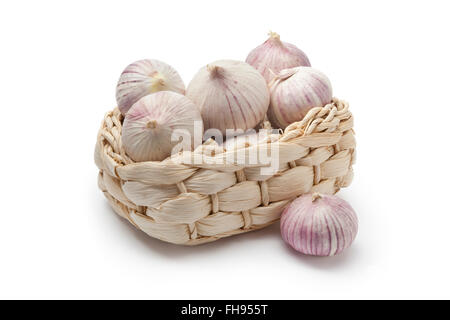 Whole fresh single clove garlic on white background Stock Photo - Alamy