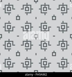 Squared Elements Retro Geometric Seamless Pattern Vector Illustration Stock Vector