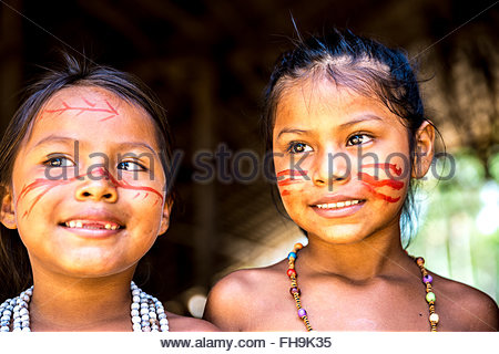 Native Brazilian woman at an indigenous tribe in the Amazon Stock Photo ...