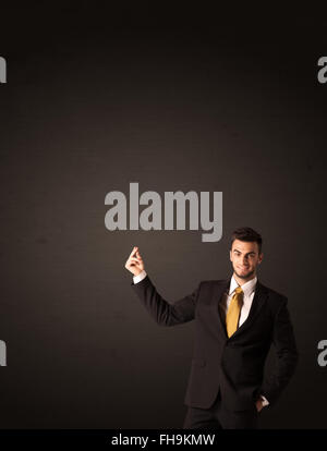 Businessman making gesutres Stock Photo