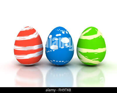 Easter Eggs on white - Stock image Stock Photo