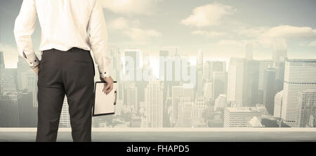 Businessman with city view Stock Photo
