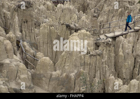 Clay formations in the Moon Valley, near the city of La Paz Stock Photo