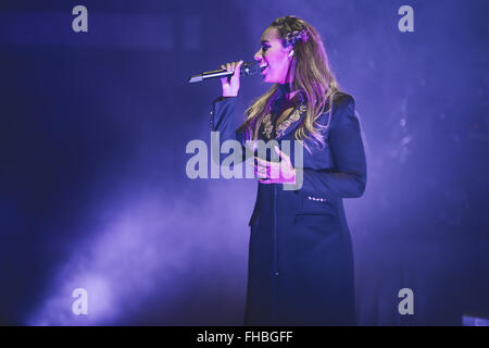 Manchester, UK. 24th February, 2016. British singer and songwriter, Leona Lewis, performs at the Bridgewater Hall in Manchester on her 2016, UK Tour Credit:  Myles Wright/ZUMA Wire/Alamy Live News Stock Photo