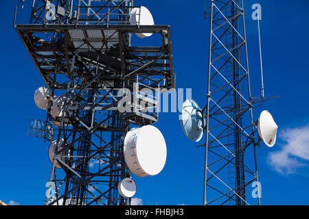 A WIRELSS TRANSMISSION TOWER at LOBO POINT on the Continental Divide - COLORADO ROCKIES Stock Photo