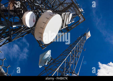 A WIRELSS TRANSMISSION TOWER at LOBO POINT on the Continental Divide - COLORADO ROCKIES Stock Photo