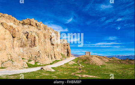View of Naqsh-e Rustam necropolis in Iran Stock Photo